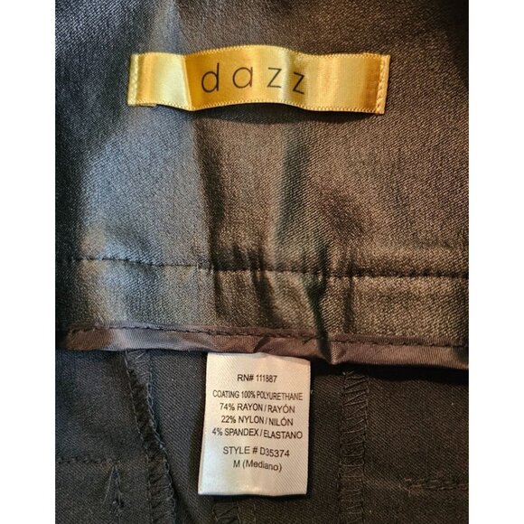 NEW Black Vegan Leather High Waisted Pants by DAZZ women Sz M - Picture 5 of 5